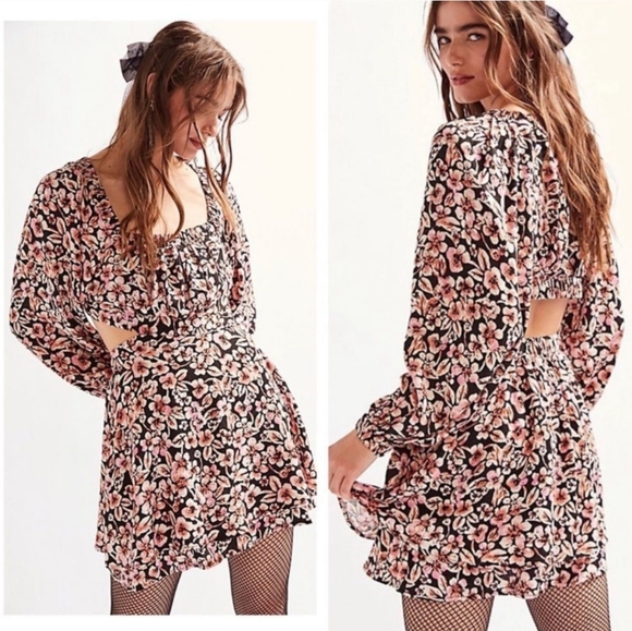 Free People Dresses & Skirts - NWOT Free People Jael Printed Mini Dress Floral Size L